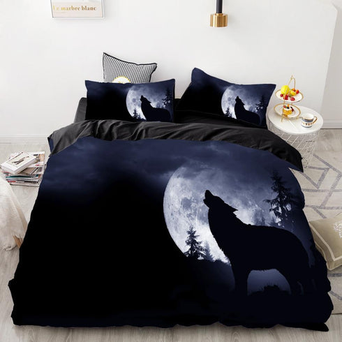 Housse de Couette Loup Pleine Lune